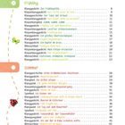 Inhalt mit Überschriften "Frühling" und "Sommer". Listet Klanggedichte, Klanggeschichten und Mitmachlieder. Bunte Schmetterlinge.