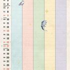 Kalender für März 2027. Links Wochentage und Daten. Bunte Spalten mit Eule, Drache und Emblemen.
