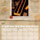 Zu sehen sind ein Rezept für "Knusper-Zauberstäbe", die Zubereitungsschritte, und ein Kalender für April.