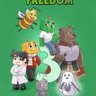 "PALUTEN FREEDOM 3 BAND 7-9". Illustration mit Comicfiguren: Biene, Kürbisköpfe, Bär, Geist und Roboter.