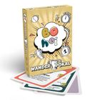 Auf der Verpackung steht "bohei Wandert Pokal". Illustrationen: Trophäe, Schuhe, Stoppuhr und Bälle in Pop-Art-Stil.