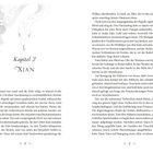 Kapitel 2, Xian. Text beschreibt eine philosophische Sicht der Welt und Handlung um den Charakter Xian und seine Erlebnisse.