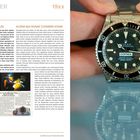 "SEA-DWELLER COMEX 19xx"
Linke Seite: Textspalten mit Überschriften. 
Rechte Seite: Nahaufnahme einer Uhr.