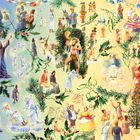 Es gibt keinen hervorstechenden Text. Eine weihnachtliche Illustration zeigt fröhliche, bunt gekleidete Menschen in Feierlaune.