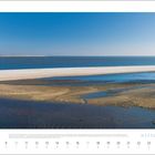 Januar 2027, Meerlandschaft Sylt. Sandbänke, blaues Meer, klarer Himmel.
