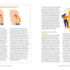 RISIKOFAKTOR BAUCHFETT; Nicht von heute auf morgen abnehmen; Links Illustrationen zu Bauchfett und Organen; rechts Frau schreibt auf Klemmbrett.
