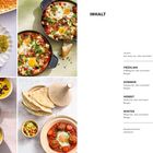 INHALT mit den Kategorien Frühling, Sommer, Herbst, Winter. Links Fotos von Gerichten: Vorspeisen, Eintöpfe, Brot.