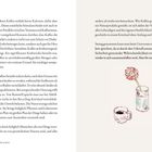 Links Text über Kaffee und Gesundheit, rechts Illustration: Blume in Vase und Tasse. Unten rechts steht "BLUMEN 83".