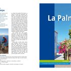 Titel: "La Palma". Text zu Irene Börjes' Reiseerlebnissen. Farbiges Foto: Blüten und Baum vor blauem Himmel am rechten Rand.