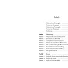 Inhalt mit Kapiteltiteln: Werkzeuge, Praxis. Kapitelnummern und -titel mit Seitenzahlen.