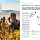 **Tour durch den Böhmerwald:** Karte von Städten; Burg auf Hügel, Herbstfarben; QR-Code unten rechts.