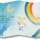 Texte beschreiben Lobpreis für den Herrn durch Sonne, Mond, Wetter und Wasser. Enthält bunte Illustrationen mit Figuren, Regenbogen und Natur.
