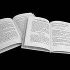 Ein aufgeschlagenes Buch mit Kapiteltiteln, Überschriften und fortlaufendem Text. Seitenzahlen sind sichtbar.