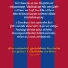 "MÉS QUE UN CLUB – MEHR ALS EIN KLUB" steht oben, darunter ein Text über den FC Barcelona. Zitate unten. Hintergrund in Blau-Rot.
