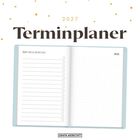 2027 Terminplaner mit To-Do-Liste und Notizseite. Grafisch schlicht mit Punkten und Kästchen zum Abhaken.