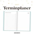 „2027 Terminplaner“ in großer Schrift, mit einer To-do-Liste links und Notizen-Bereich rechts. Schlichtes Design.