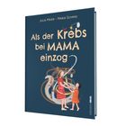 Das Kinderbuch "Als der Krebs bei Mama einzog" zeigt zwei Mädchen, die sich an den Händen halten, umgeben von Bändern.