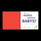 "WOHER KOMMEN BABYS? Gottes wunderbares Geschenk des Lebens." Illustration mit einem Baby krabbelnd.