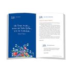 Linke Seite: Zitat von Otfried Fischer, "Ich freue mich, wenn die Feste fallen, wie sie kommen." Rechte Seite: Kapitel 24 und 25.