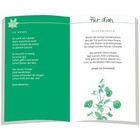 "Für dich" oben, linke Seite: Gedicht "So wenig" von Doris Bewernitz. Rechte Seite: Gedicht "Glückwunsch" von Joseph von Eichendorff. Florale Illustrationen.