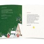 Links: Text von Anselm Grün. Rechts: Text von Angela Wolff mit gelbem Stern. Unten winterliche Illustration von Häusern im Schnee.