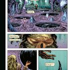 Comicseite mit mystischem Wald; Sprechblasen über "Hass des Fleisches". Dunkle, faszinierende, phantastische Illustrationen.