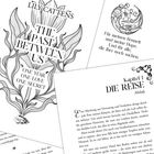 Buchtitel und Zitat mit dekorativen Elementen: "The Past Between Us", "Für meinen Bennet...", "Kapitel 1: Die Reise".