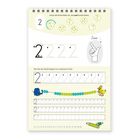 "Kreise alle Marienkäfer ein, die zwei Punkte haben. Zwei. Übe hier die Zahl 2. Beginne am schwarzen Punkt."