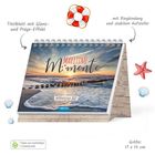 „Maritime Momente“ Wochenkalender 2027. Ringbindung, stabiles Holz-Design, Rettungsring- und Muschel-Illustrationen. Größe: 17 x 14 cm.