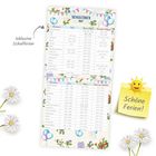 Unter "Schulferien 2027" sind Ferientermine nach Bundesländern gelistet. Ein Post-it sagt: "Schöne Ferien!" mit einem lachenden Sonnensymbol.