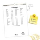 „Schulferien 2027“, Bundesländer und Ferientermine. Rechts: Notizzettel mit Sonnensymbol, Text: „Schöne Ferien!“