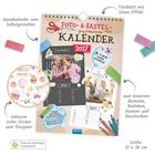 "Foto- & Bastelkalender 2027" mit Stickern zum Selbstgestalten. Größe: 21x30 cm. Enthält süße Bilder und viele Sticker.