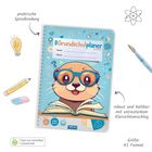 "Der Grundschulplaner 2026/27" zeigt einen fröhlichen Otter mit Brille. Bunte Elemente umgeben den Planer.