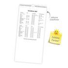 „Schulferien 2027“, Tabelle mit Ferienzeiten pro Bundesland, rechts Notiz mit „Schöne Ferien!“ und Sonnengesicht.