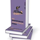 "DAS ZIEGENPROBLEM JONATHAN MILES ROMAN" auf lila Buchcover, eine Ziege auf einem Felsen steht vor einer untergehenden Sonne.