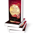Text: ADA BAILEY, THE CRANE AND THE NIGHTJAR, BLUTGEBUNDEN, Forever.  
Stapel von drei Büchern mit rotem Cover.