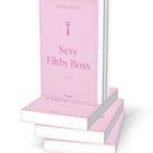 Ein Stapel rosa Bücher mit dem Titel "Sexy Filthy Boss" von Piper Rayne, darunter ein stilisierter Krawattenumriss.