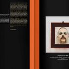 Links ist ein Text von Anne-Marie Bonnet auf Deutsch und Englisch. Rechts ein gerahmtes Porträt "ANDROGYN 1975".