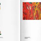 Links: "Schlangentänzersteher", 1984, Öl auf Lindenholz, 227 x 33 x 5 cm. Rechts: "Flimmerfeld", 1990–1997, Öl auf Leinwand, 160 x 250 cm.