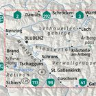 Aktivitäten: Wanderwege, Fahrradwege, Skitouren, Klettersteige. Orientierung: Gipfel, Quellen, Bahn, Straßen.