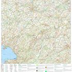 Titel: "Österreich Deutschland". Eine detaillierte topografische Karte mit geografischen Details und Ortsnamen.