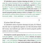 "El primer baño del verano" ist der Titel. Text spricht über Tradition am ersten Sonntag im Juni in Villasol. Seite 1.