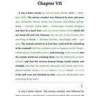 Kapitel VII beginnt mit einer Beschreibung eines harten Winters; das Wetter ist stürmisch mit Eisregen.