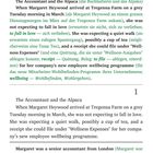 "The Accountant and the Alpaca (die Buchhalterin und das Alpaka)" steht oben. Darunter englischer Text mit deutschen Übersetzungen.