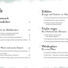 Inhalt: Eine Grammatik der Verbundenheit. Säen: Die Wurzeln des Wohlbefindens. Keimen: Zyklen der Natur. Erblühen: Energie im Alltag. Früchte tragen: Die Harmonie der Elemente. Wiedergeburt: Die innere Blüte.
