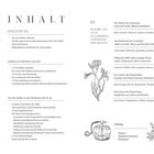 Inhalt mit Kapiteln über Parfüm, Botanik, Geschichte der Düfte, ein illustriertes Verzeichnis der Essenzen. Pflanzenzeichnungen.