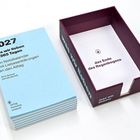 2027, was wir lieben in 365 Tagen. Ein Notizkalender. Das Ende des Regenbogens. Hellblaue und lila Schachtel.