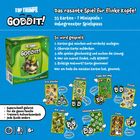 "Das rasante Spiel für flinke Köpfe!" Text auf blauem Hintergrund, Shrek-Thema, Kartenspiel mit 7 Minispielen. 