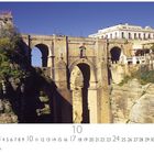 Text: „Ronda“, „10“, „CASARES EDITION“. Eine große steinerne Brücke erstreckt sich über eine tiefe Schlucht.
