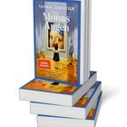 Auf dem Buchcover steht "Thomas Schlesser", "Monas Augen", "SPIEGEL Bestseller". Cover zeigt ein Mädchen vor einem Gemälde.